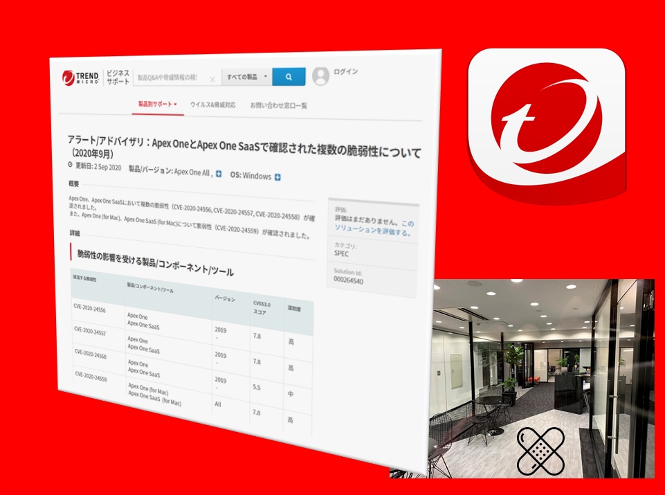 トレンドマイクロ社は、複数の製品に脆弱性があることを発表。ウイルスバスター ビジネスセキュリティ、ウイルスバスター ビジネスセキュリティ