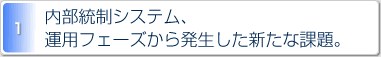 1.内部統制システム、運用フェーズから発生した新たな課題。