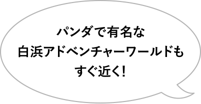 パンダで有名な白浜アドベンチャーワールドもすぐ近く！